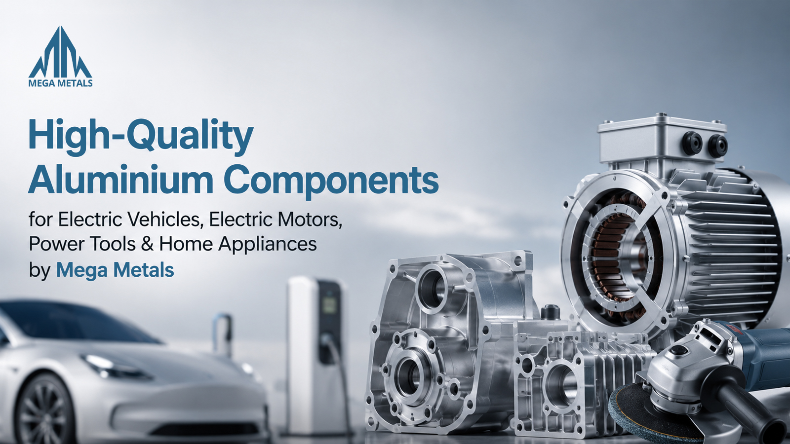 High-Quality Aluminium Components for Electric Vehicles, Electric Motors, Power Tools & Home Appliances by Mega Metals